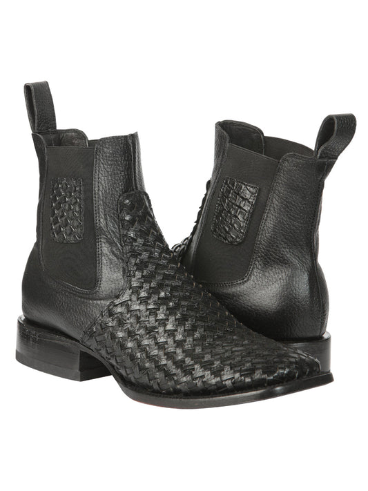 The Woven Rodeo Ankle Boot — Black (No. 45181)