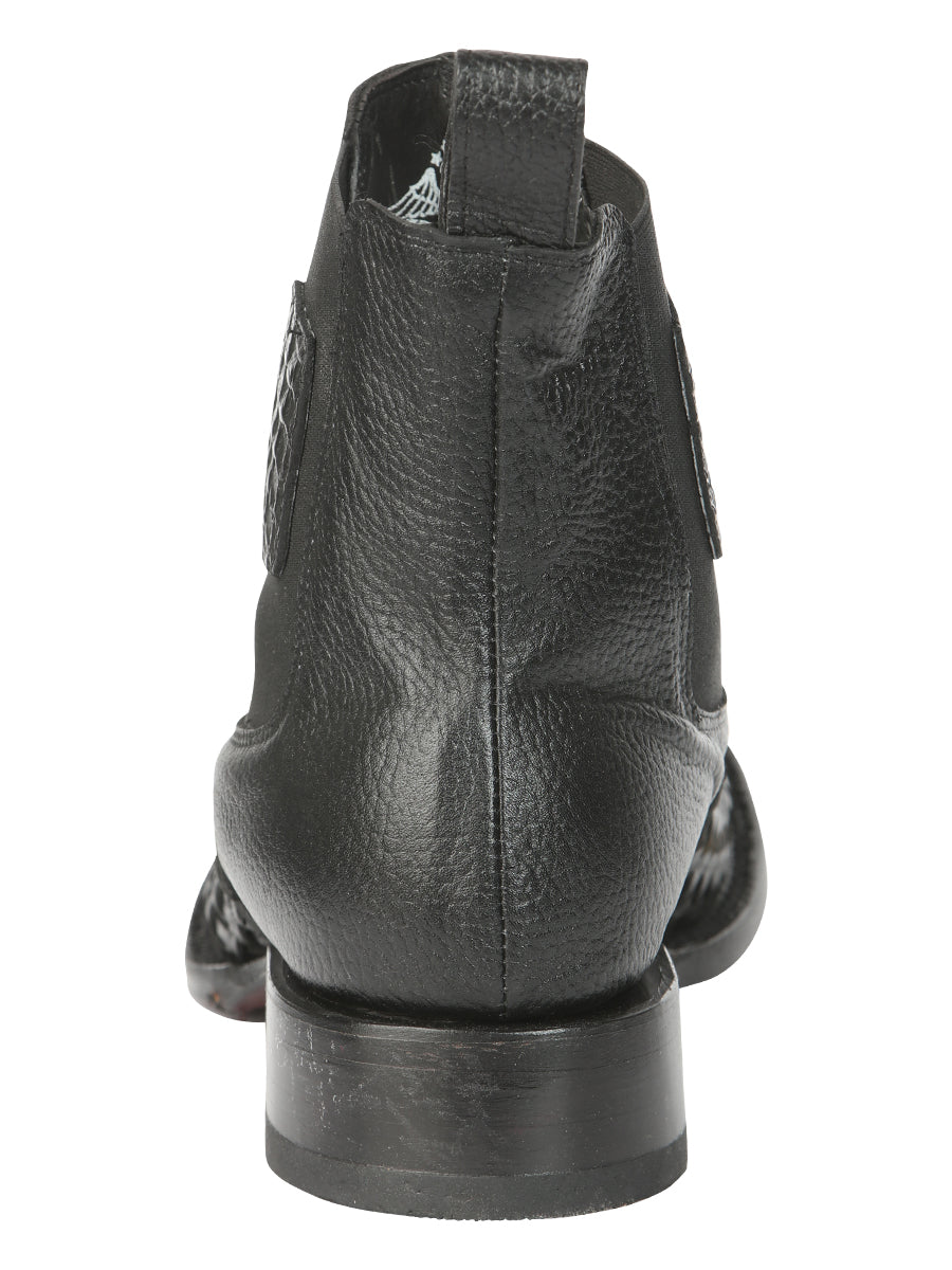 The Woven Rodeo Ankle Boot — Black (No. 45181)