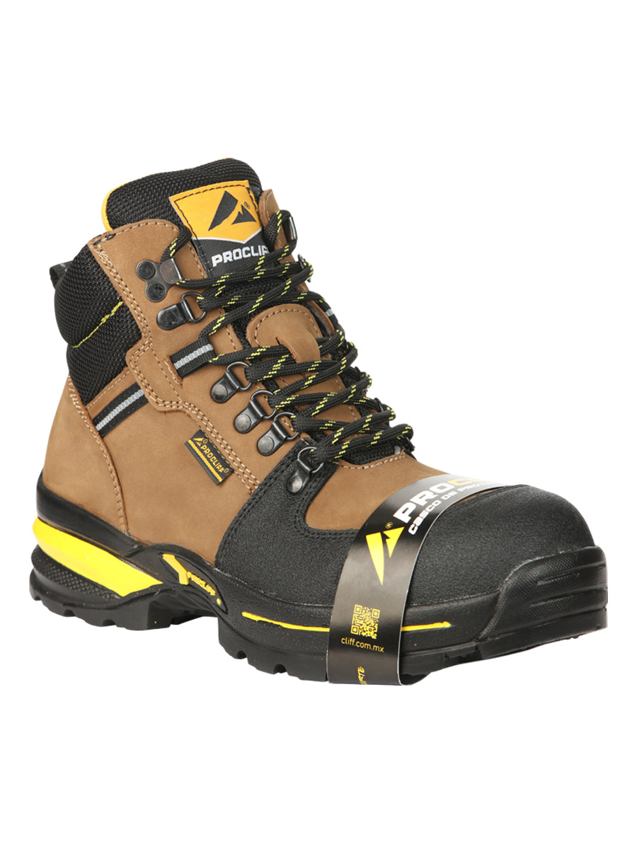Procliff Men’s Work Shoes with Laces and Toe Cap - Nobuck Maple 45286