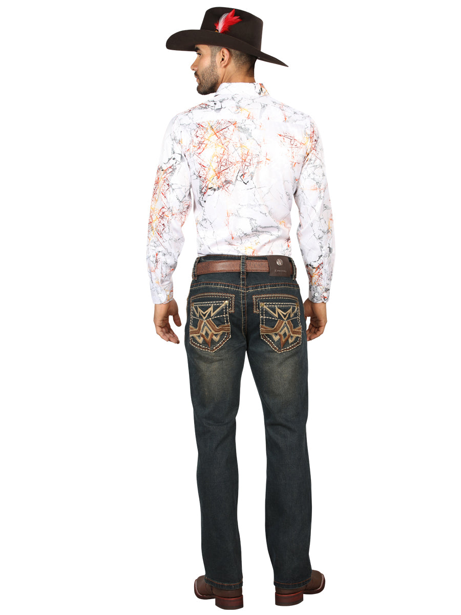 The Embroidered Bootcut Jean — Tinted Brown