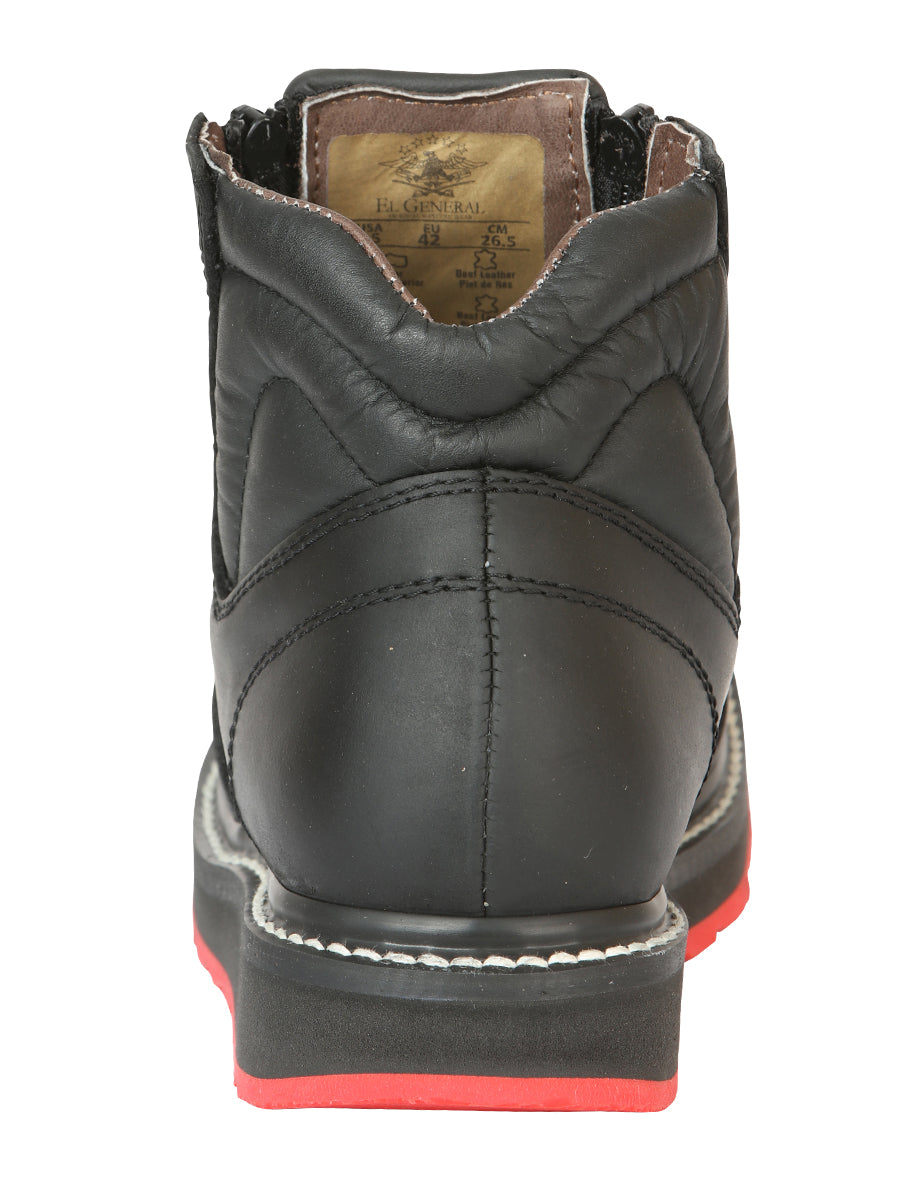 The Woven Zip Ankle Boot — Black (No. 45358)