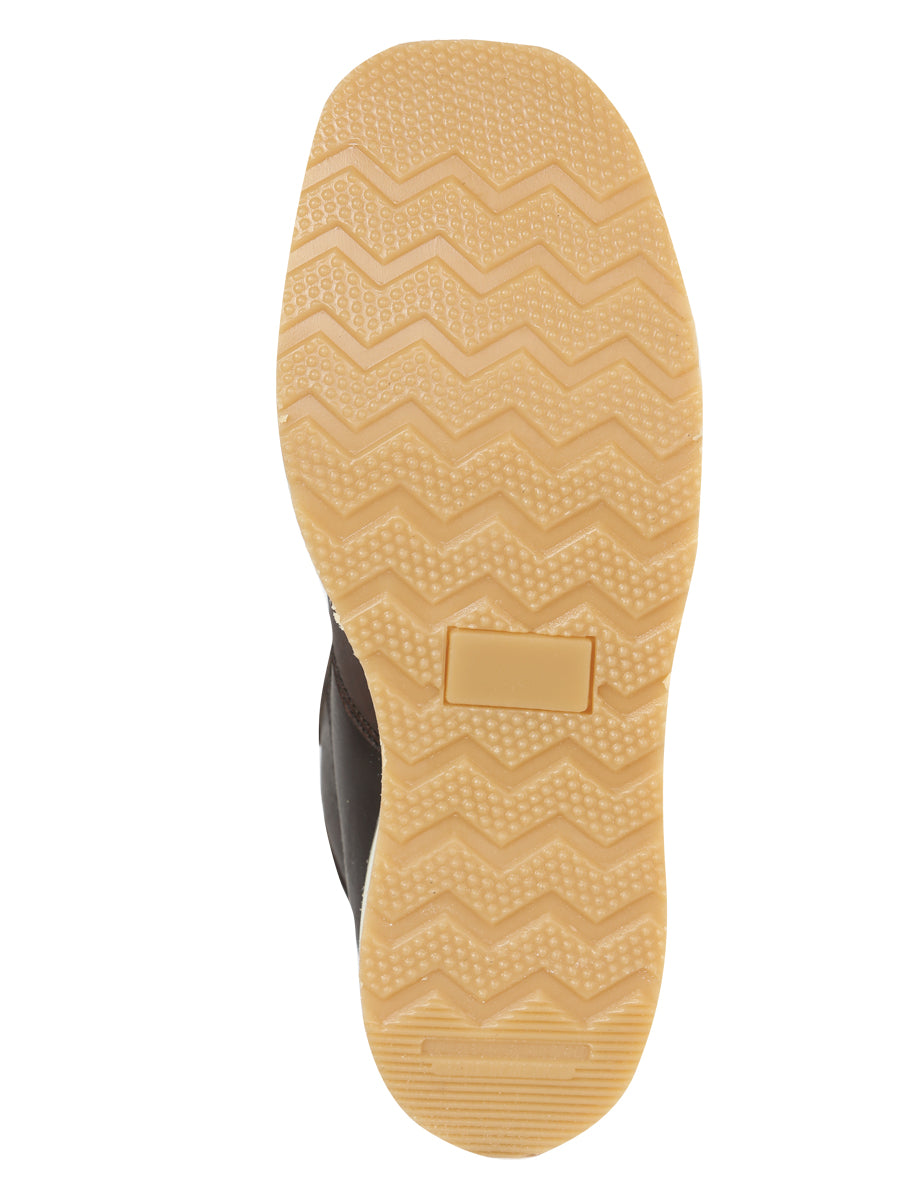 Sefeni Men’s Double Zipper Shoe Crazy Leather -Choco 45395