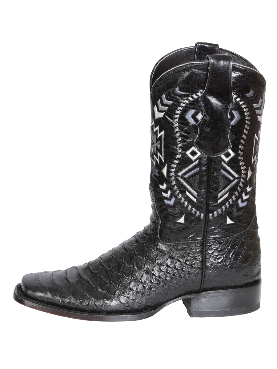 The Rodeo Boot — Black Python Print (No. 45398)