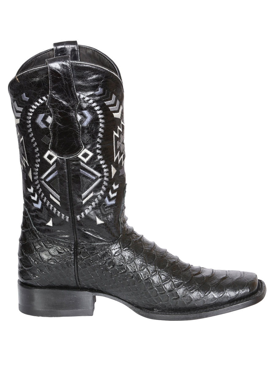 The Rodeo Boot — Black Python Print (No. 45398)