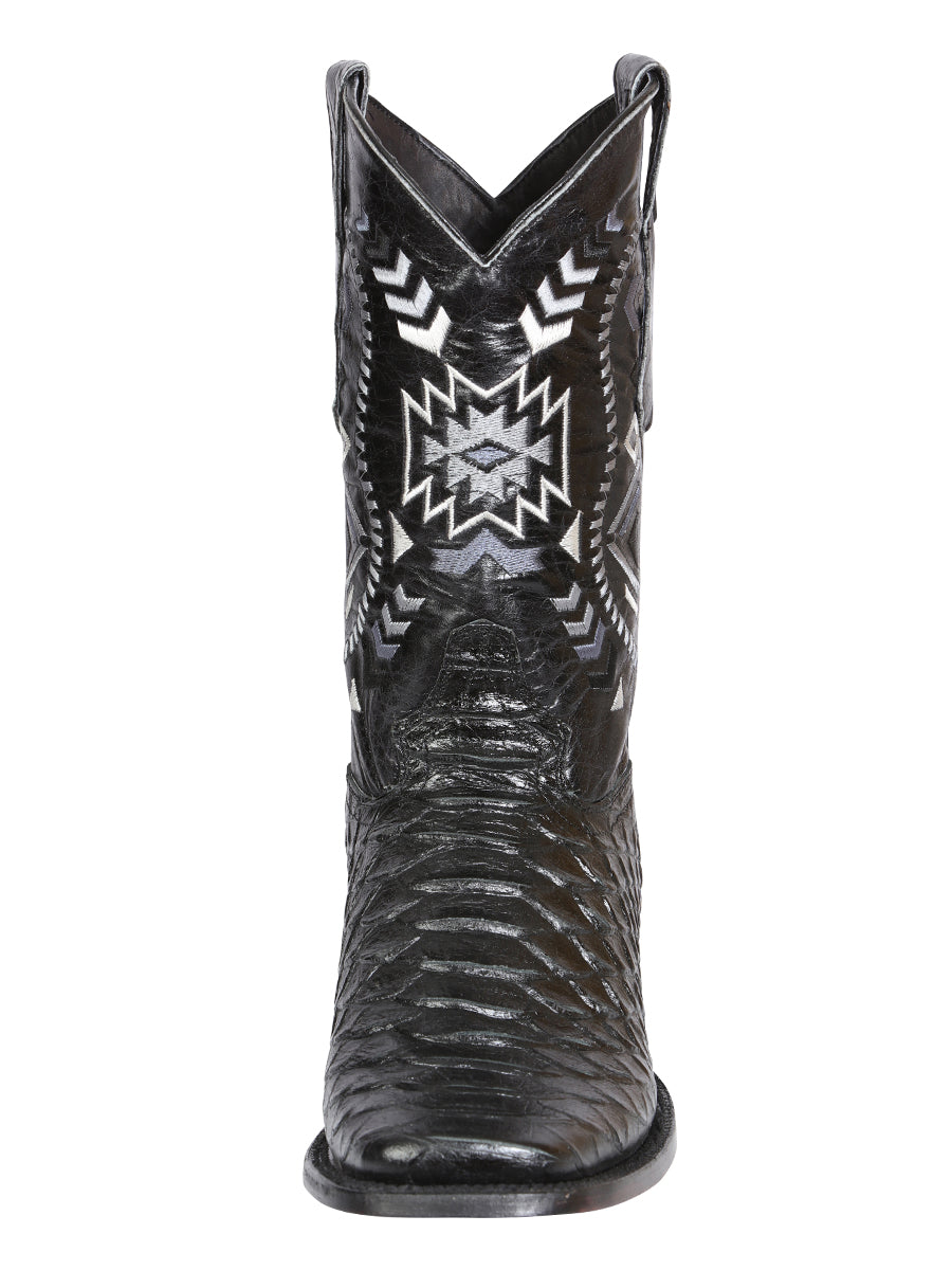 The Rodeo Boot — Black Python Print (No. 45398)