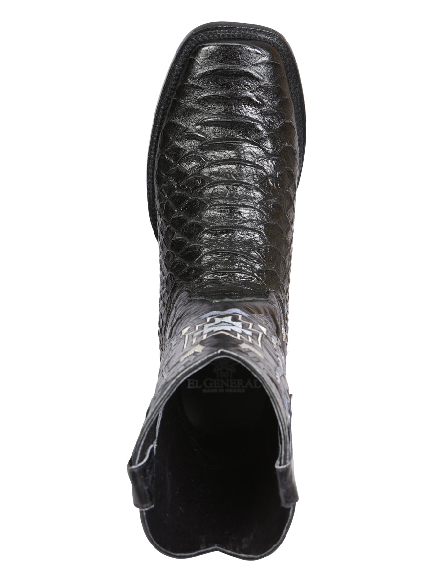The Rodeo Boot — Black Python Print (No. 45398)