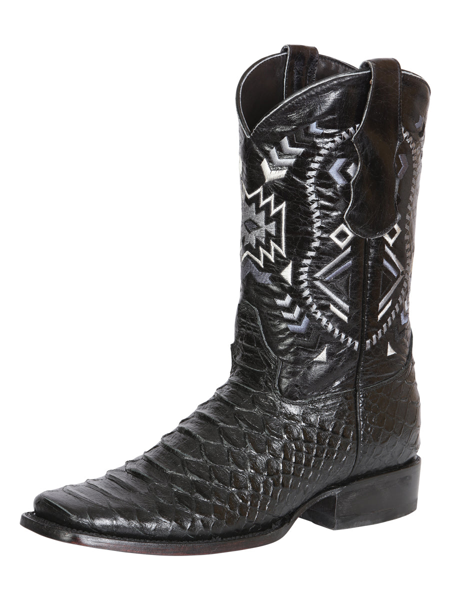 The Rodeo Boot — Black Python Print (No. 45398)