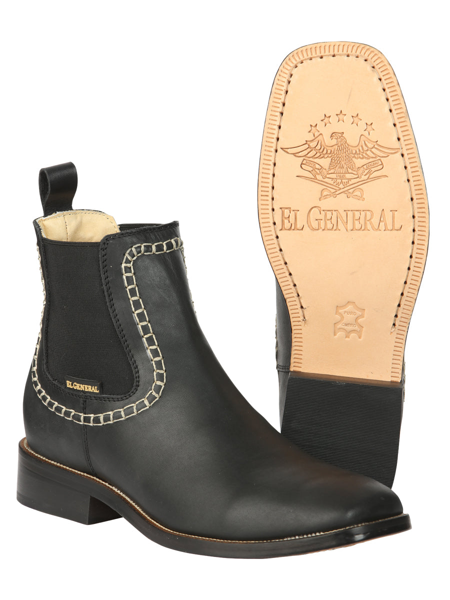 The Bulldog Ankle Boot — Black Leather (No. 45420)