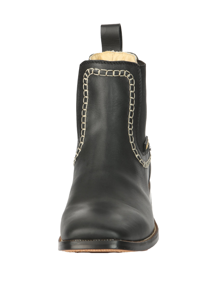 The Bulldog Ankle Boot — Black Leather (No. 45420)