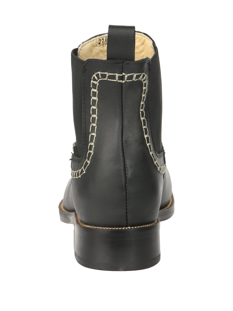 The Bulldog Ankle Boot — Black Leather (No. 45420)