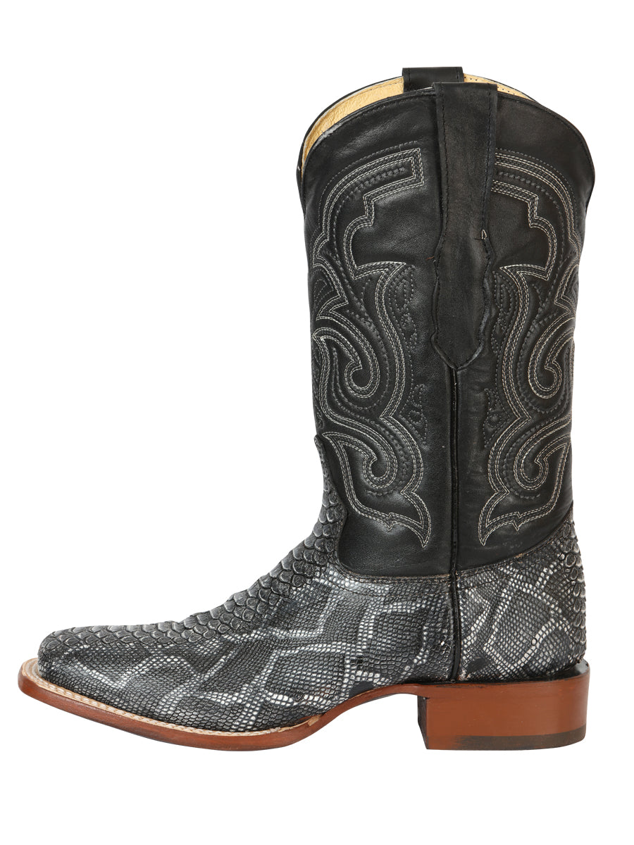 The Bulldog Rodeo Boot — Gray Python Print (No. 45432)