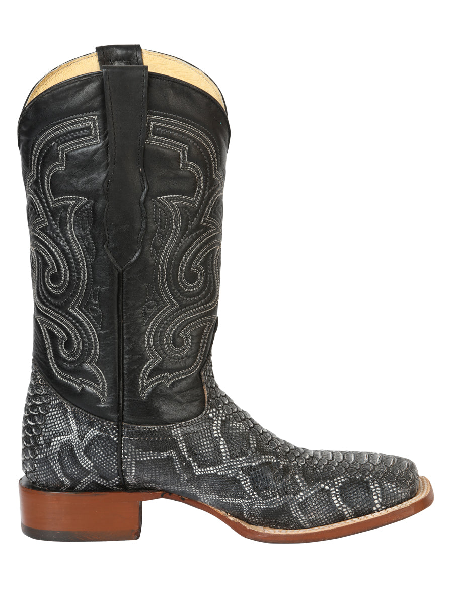 The Bulldog Rodeo Boot — Gray Python Print (No. 45432)