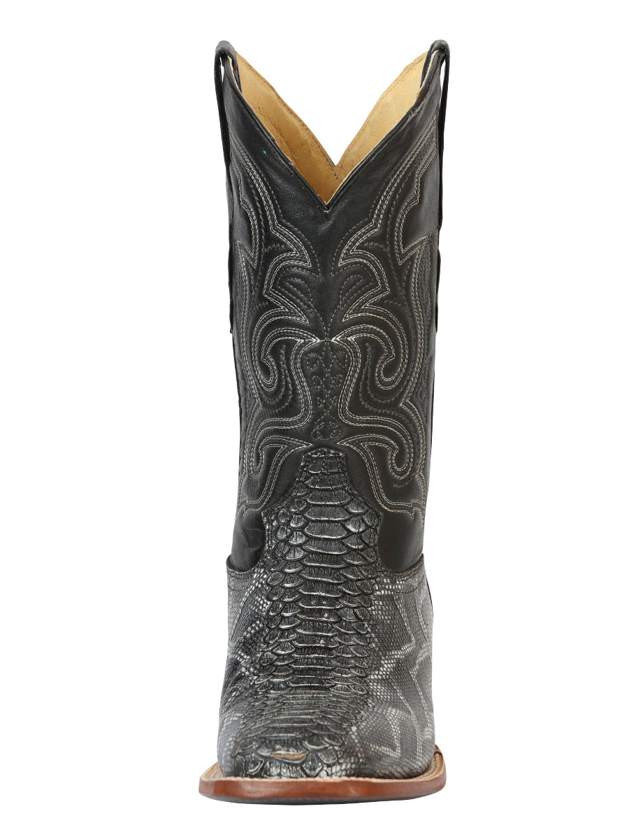 The Bulldog Rodeo Boot — Gray Python Print (No. 45432)