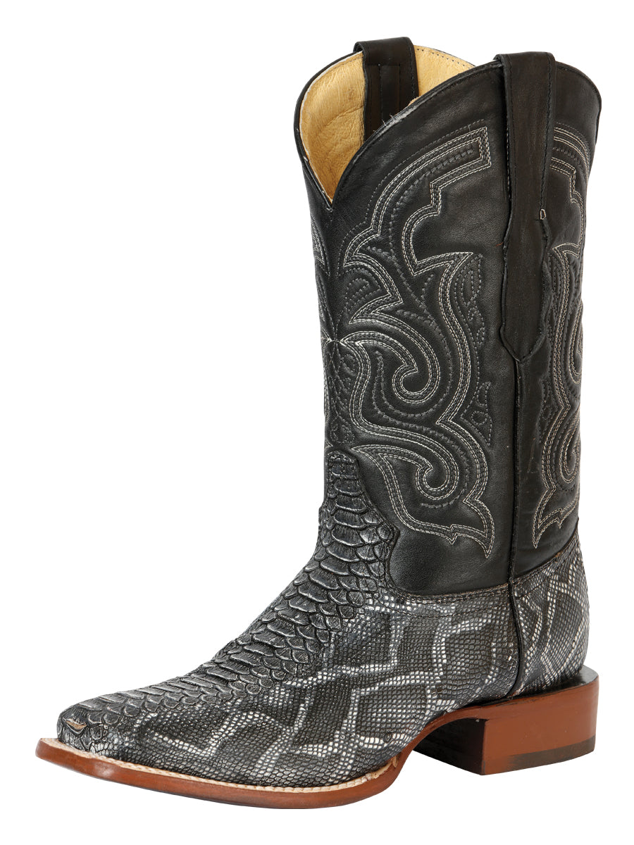 The Bulldog Rodeo Boot — Gray Python Print (No. 45432)