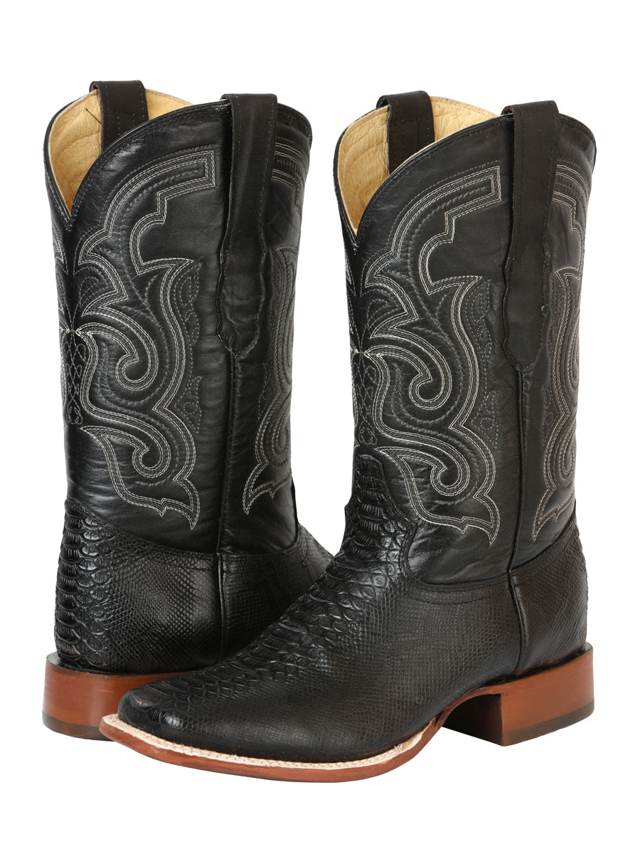 The Bulldog Rodeo Boot — Black Python Print (No. 45433)