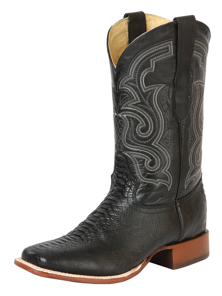 The Bulldog Rodeo Boot — Black Python Print (No. 45433)