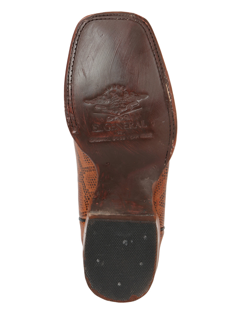 The Bulldog Rodeo Boot — Cognac Python Print (No. 45435)