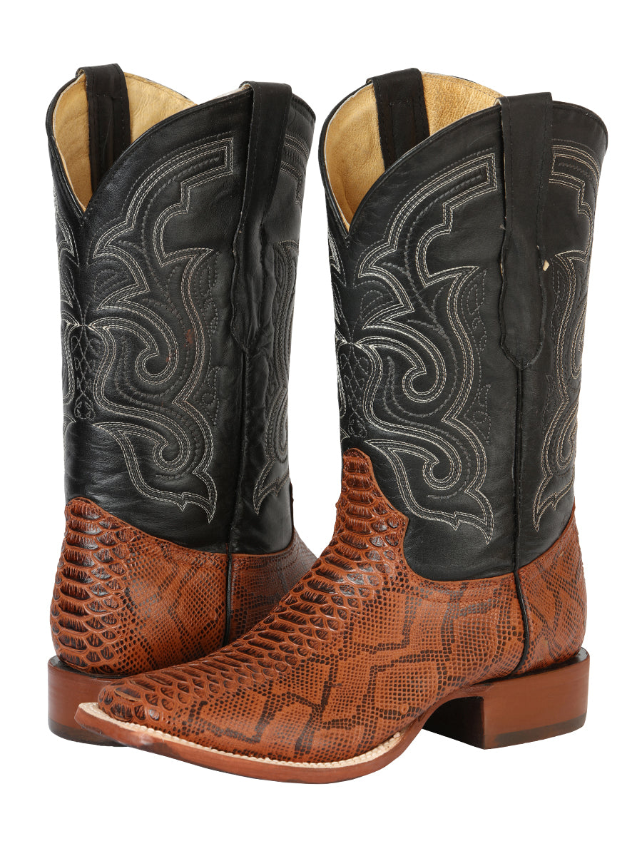 The Bulldog Rodeo Boot — Cognac Python Print (No. 45435)