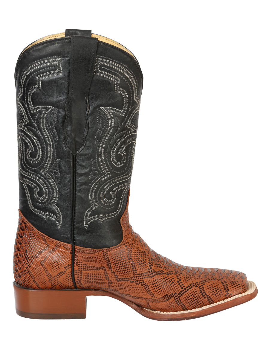 The Bulldog Rodeo Boot — Cognac Python Print (No. 45435)