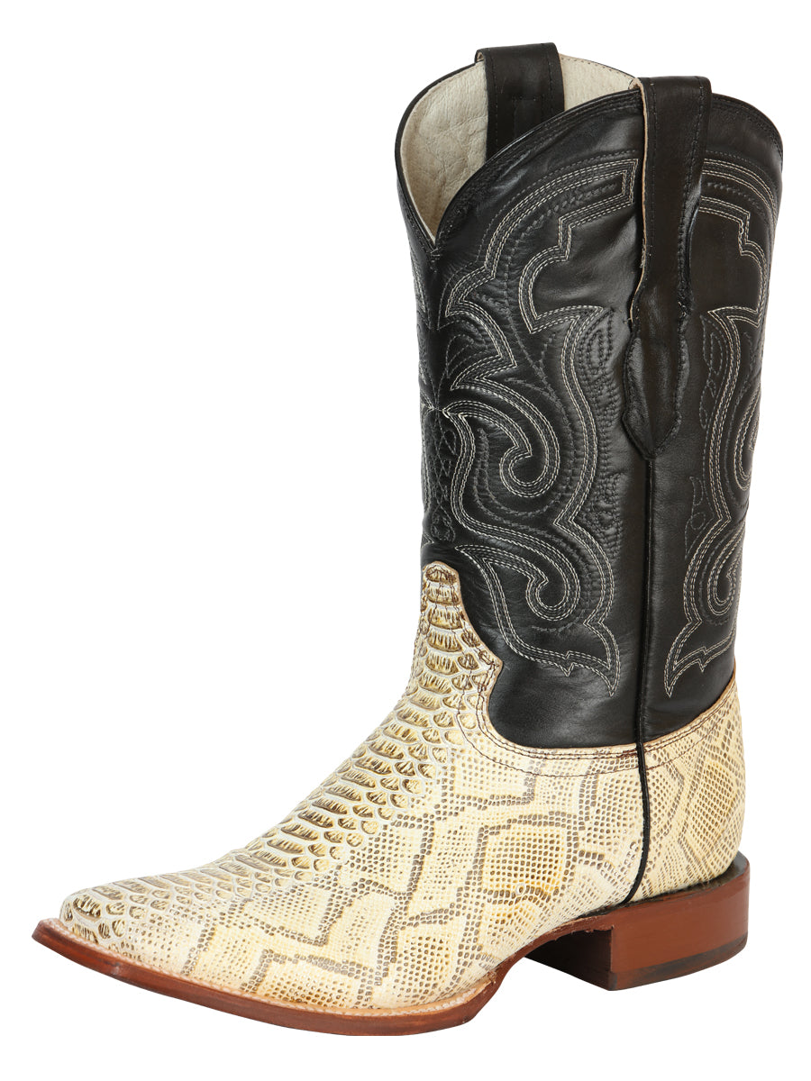 The Bulldog Rodeo Boot — Natural Python Print (No. 45436)