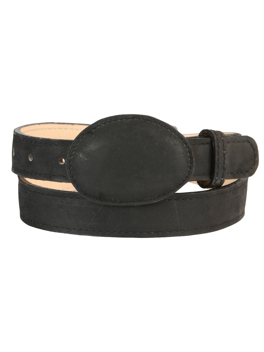 The Kids' Western Belt — Black Nobuck (No. 45441)