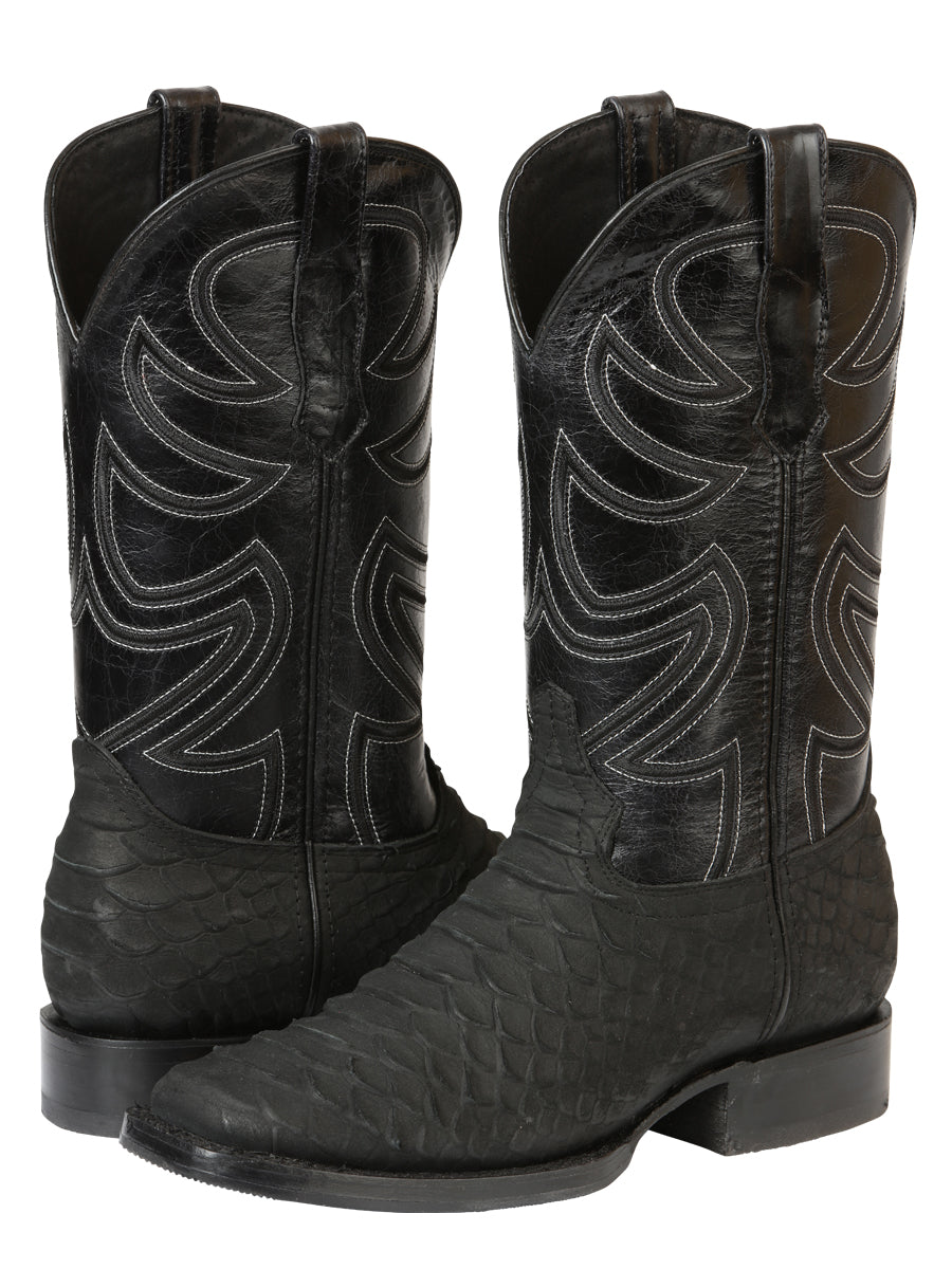 The Pro Rodeo Boot — Black Python Print (No. 45561)