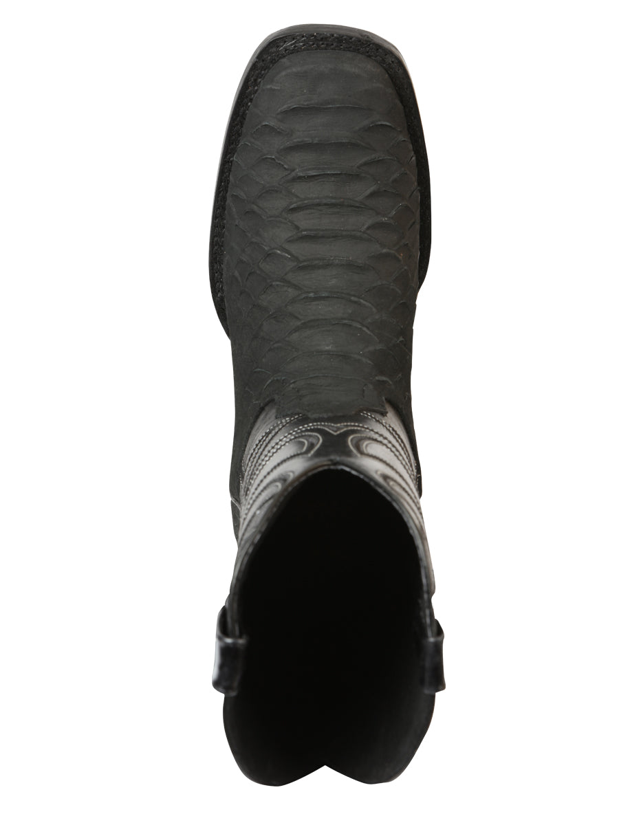 The Pro Rodeo Boot — Black Python Print (No. 45561)
