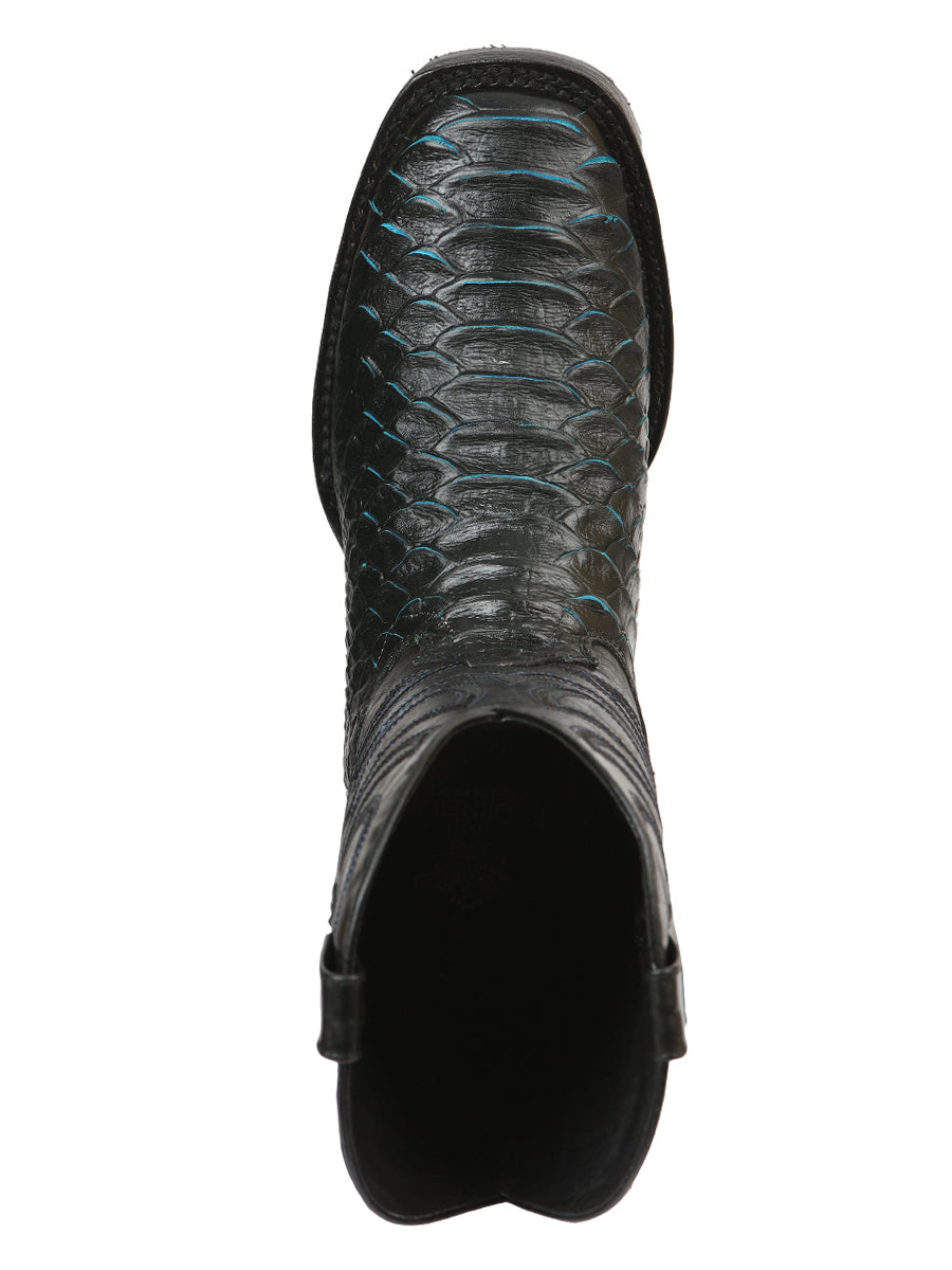 The Pro Rodeo Boot — Black & Blue Python Print (No. 45564)