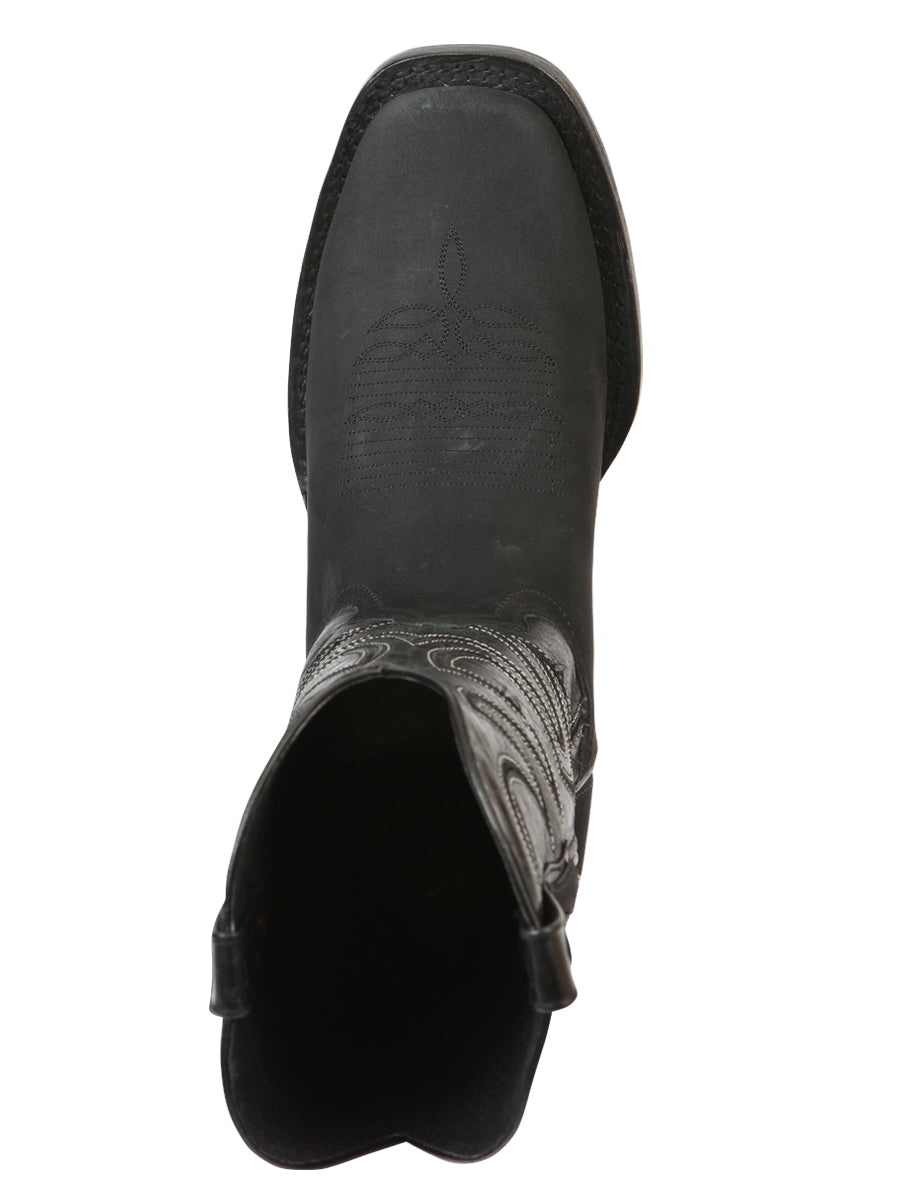 The Pro Rodeo Boot — Black Nobuck (No. 45567)