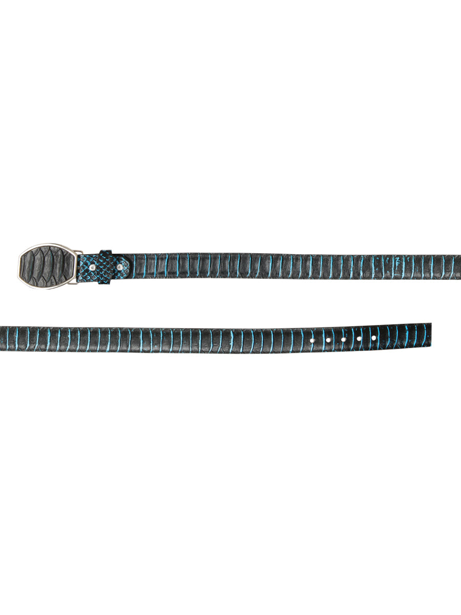The Vaquero Belt — Black & Blue Python Print (No. 45572)