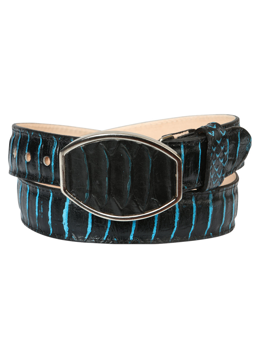 The Vaquero Belt — Black & Blue Python Print (No. 45572)