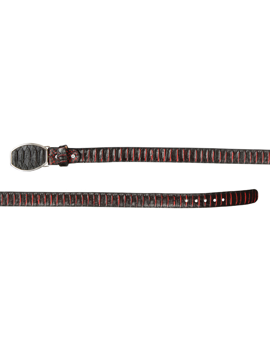 The Vaquero Belt — Black & Red Python Print (No. 45573)