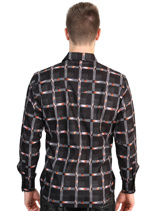 El General Men’s Long Sleeve Western Shirt - Black 45603