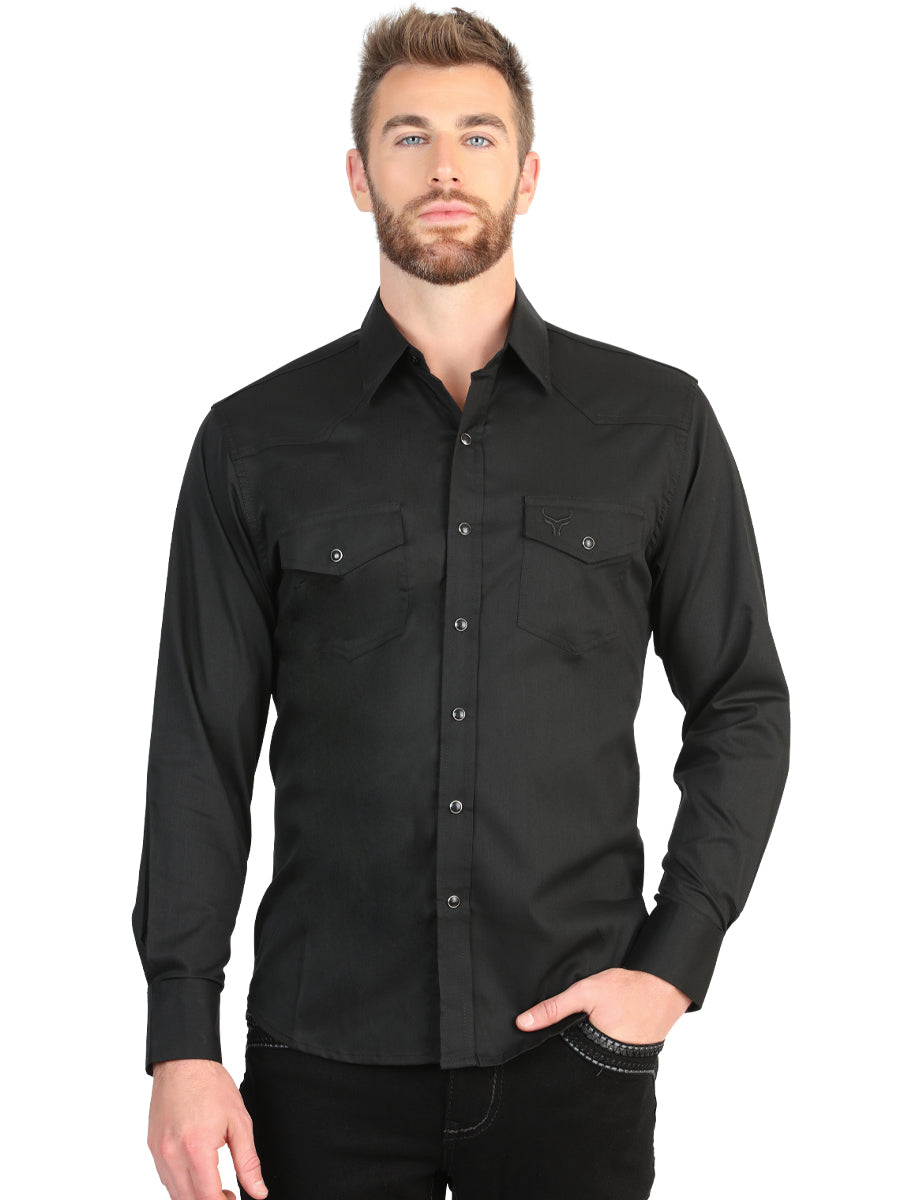 The Stretch Western Shirt — Black (No. 45612)
