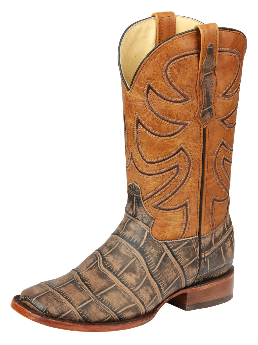 The Pro Rodeo Boot — Tobacco Macro Croc Print (No. 45663)
