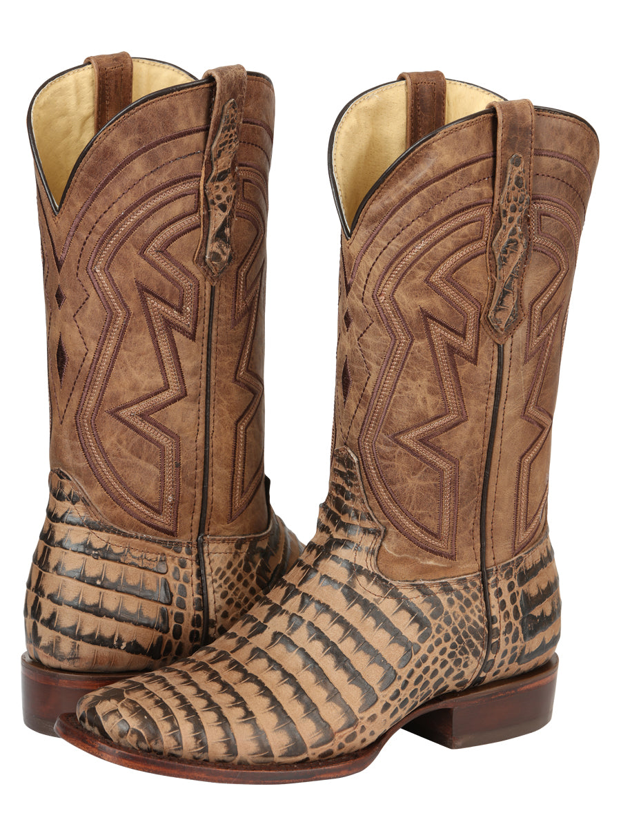The Pro Rodeo Boot — Tobacco Caiman Print (No. 45664)