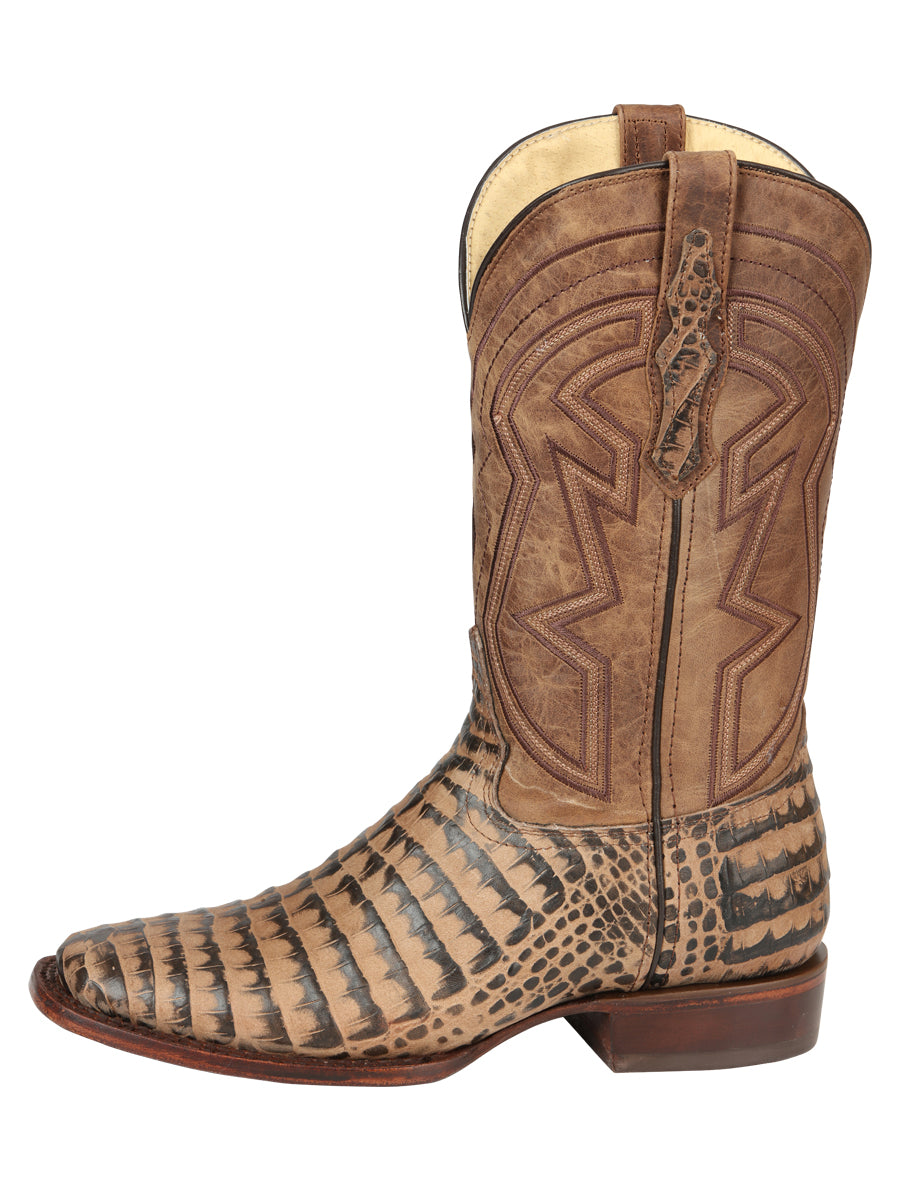 The Pro Rodeo Boot — Tobacco Caiman Print (No. 45664)