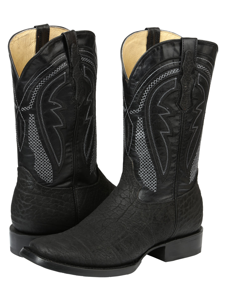 The Pro Rodeo Boot — Black Bull Neck Print (No. 45666)