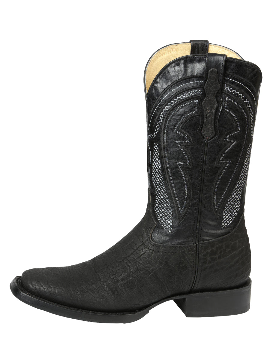 The Pro Rodeo Boot — Black Bull Neck Print (No. 45666)