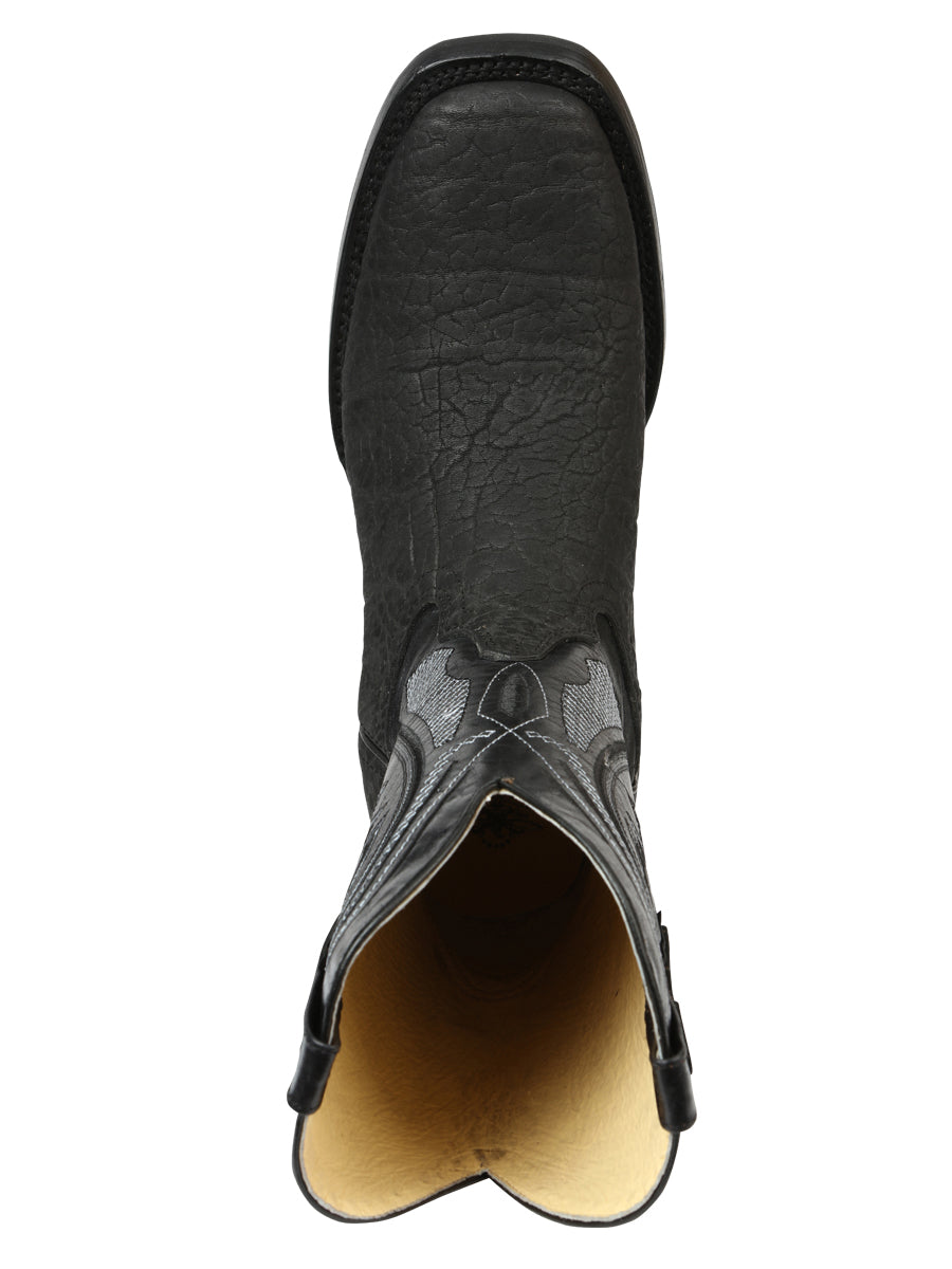 The Pro Rodeo Boot — Black Bull Neck Print (No. 45666)