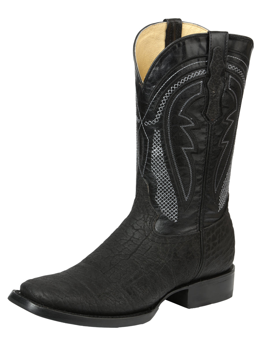 The Pro Rodeo Boot — Black Bull Neck Print (No. 45666)