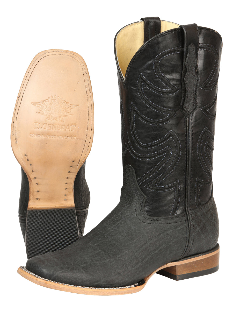 The Pro Rodeo Boot — Black & Gray Elephant Print (No. 45768)