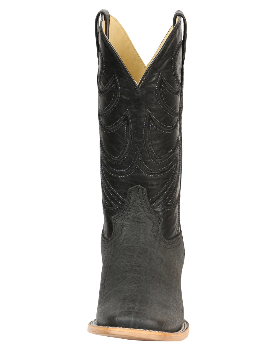 The Pro Rodeo Boot — Black & Gray Elephant Print (No. 45768)
