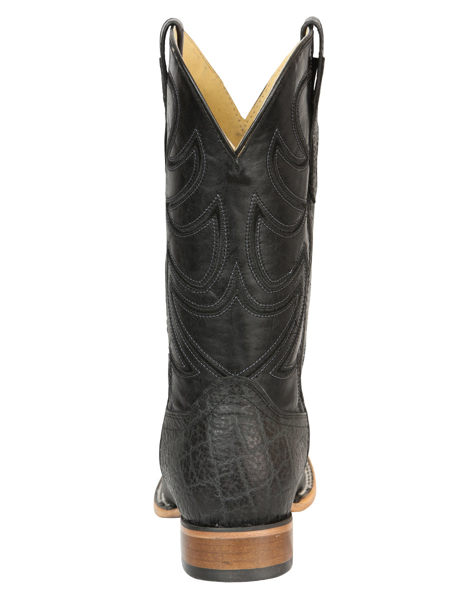 The Pro Rodeo Boot — Black & Gray Elephant Print (No. 45768)