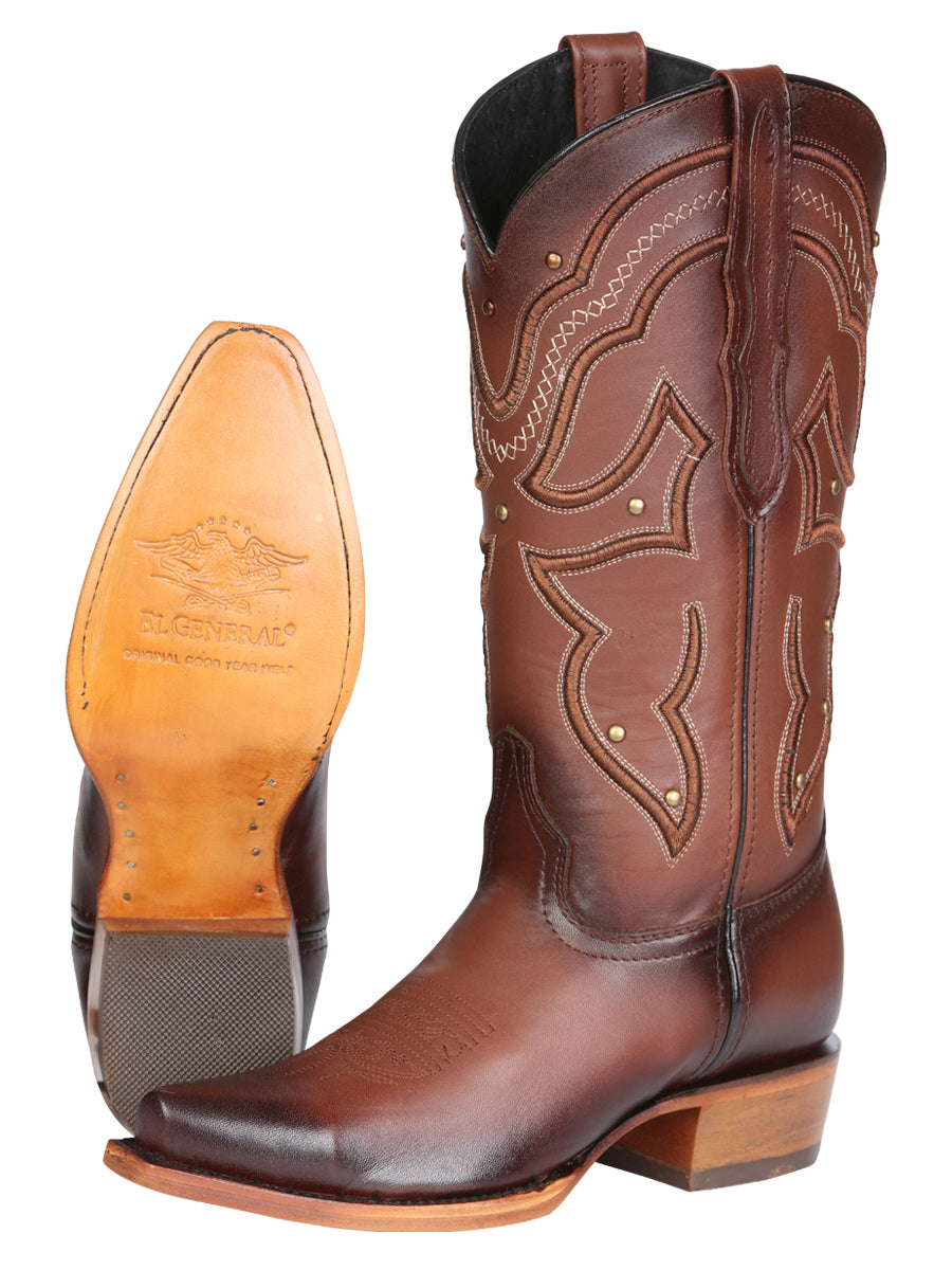 The Women's Square Toe Western Boot — Shedron (No. 45777)