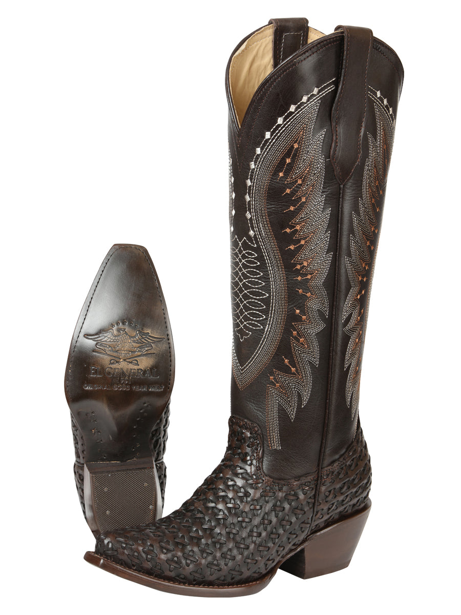 The Women's Embroidered Tall Boot — Chocolate (No. 45782)