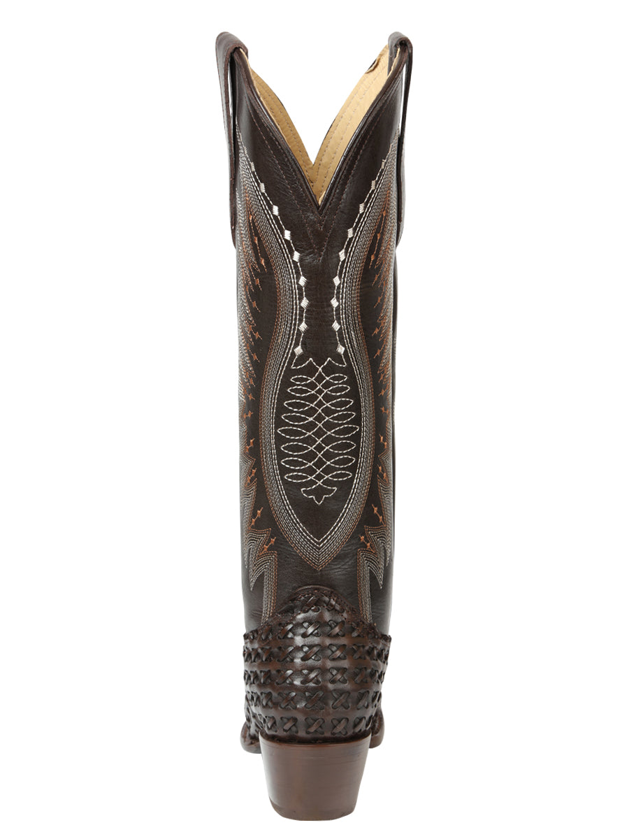 The Women's Embroidered Tall Boot — Chocolate (No. 45782)