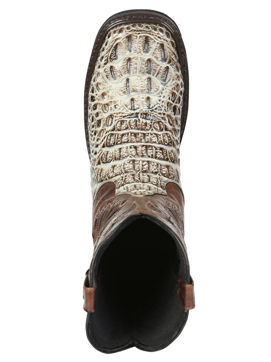 The Rodeo Work Boot — Sand Caiman Print (No. 45816)