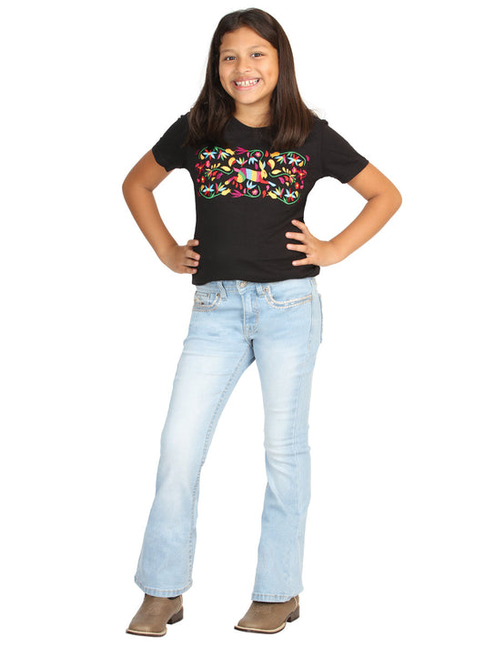 Girls Centenario Premium Bootcut Jeans - Light Blue Denim 45837