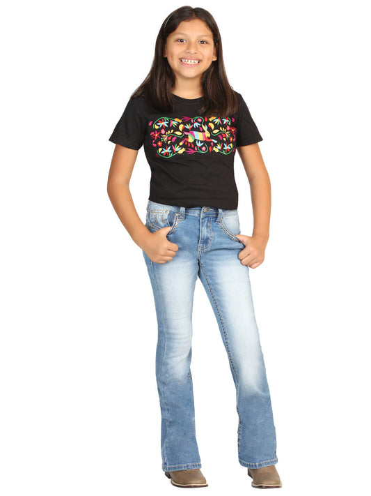 Girls Centenario Premium Bootcut Jeans - Light Blue Denim 45840